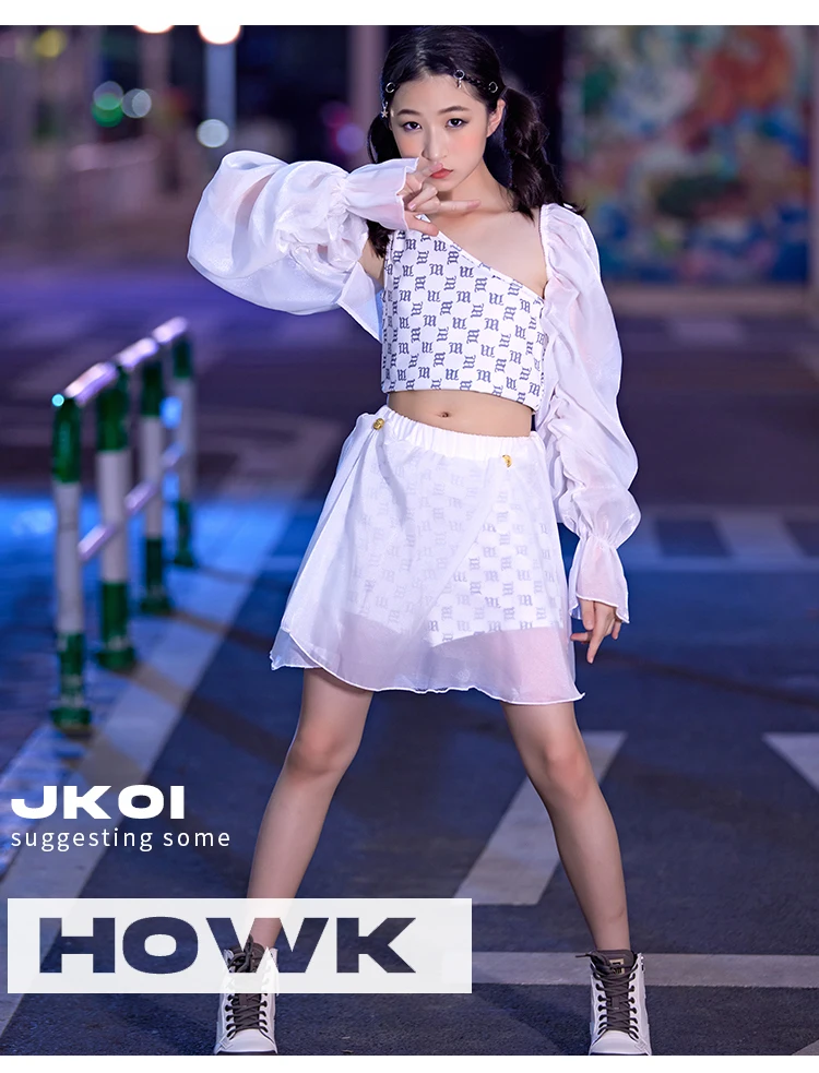 Kpop Outfit Girls Jazz Dance Costume White Hip Hop Dance Clothes Kids Fashion Catwalk Show Stage Wear Street Dancewear
Kpop Outfit Girls Jazz Dance Costume White Hip Hop Dance Clothes Kids Fashion Catwalk Show Stage Wear Street Dancewear