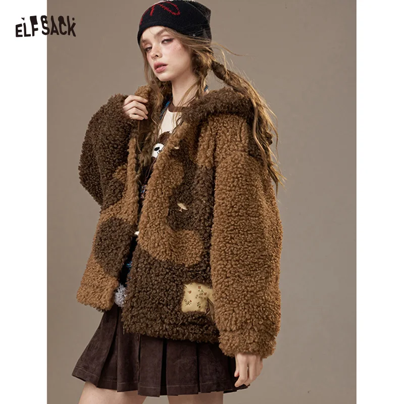 ELFSACK 2025, зимнее новое поступление, повседневное теплое шерстяное пальто из искусственной овчины с капюшоном и цветными блоками для женщин
ELFSACK 2025, зимнее новое поступление, повседневное теплое шерстяное пальто из искусственной овчины с капюшоном и цветными блоками для женщин