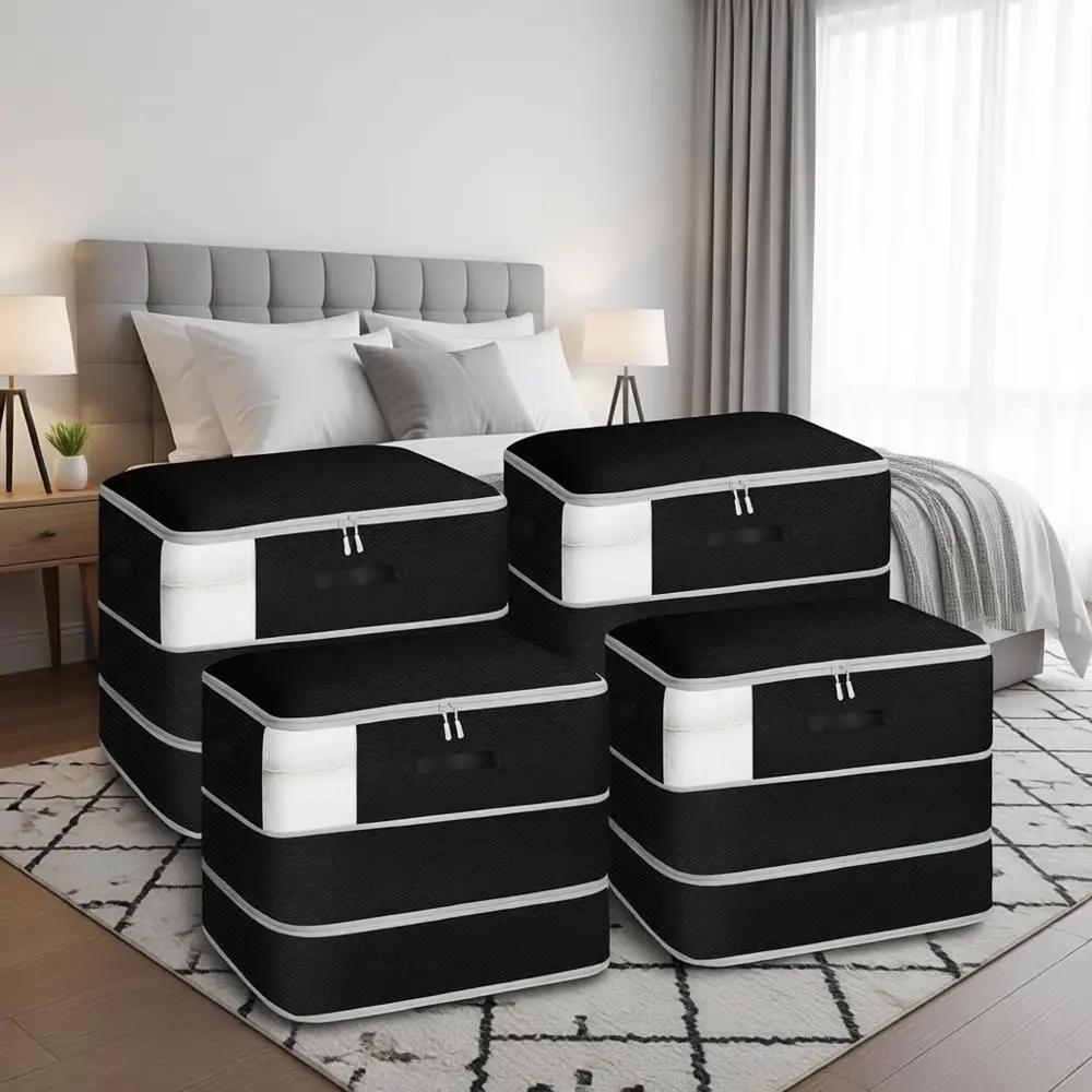 Large 110L Capacity 3-Layer Washable Space Saving Compression Bags for Blankets, Sweaters, Sheets - Black
Large 110L Capacity 3-Layer Washable Space Saving Compression Bags for Blankets, Sweaters, Sheets - Black