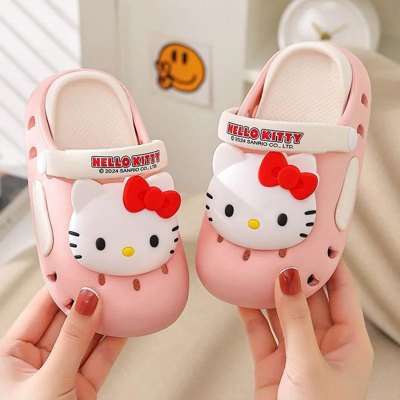 Тапочки детские Sanrio Hello Kitty Kuromi My melody, Нескользящие, мультяшный рисунок, летние модные тапочки для девочек, подарок
Тапочки детские Sanrio Hello Kitty Kuromi My melody, Нескользящие, мультяшный рисунок, летние модные тапочки для девочек, подарок