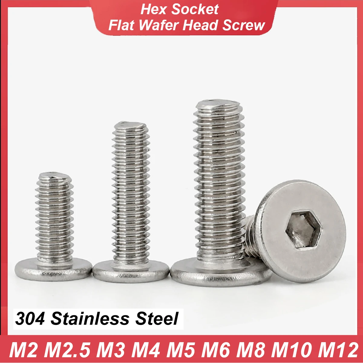10/20/100pcs CM M2 M2.5 M3 M4 M5 M6 M8 M10 M12 304 Stainless Steel Hex Socket Ultra Thin Super Low Flat Wafer Head Screw Bolts
10/20/100pcs CM M2 M2.5 M3 M4 M5 M6 M8 M10 M12 304 Stainless Steel Hex Socket Ultra Thin Super Low Flat Wafer Head Screw Bolts