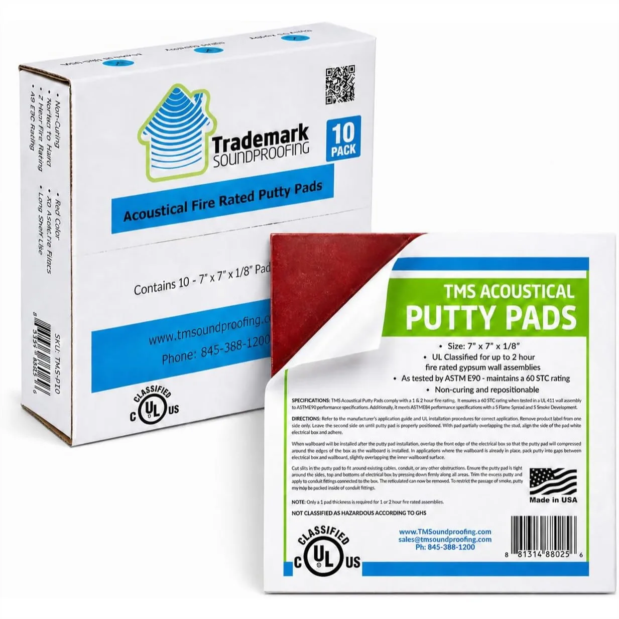 Soundproofing Putty Pads for Electrical Boxes - Fire Stop Sealant, Easy Install, Box of 10
Soundproofing Putty Pads for Electrical Boxes - Fire Stop Sealant, Easy Install, Box of 10