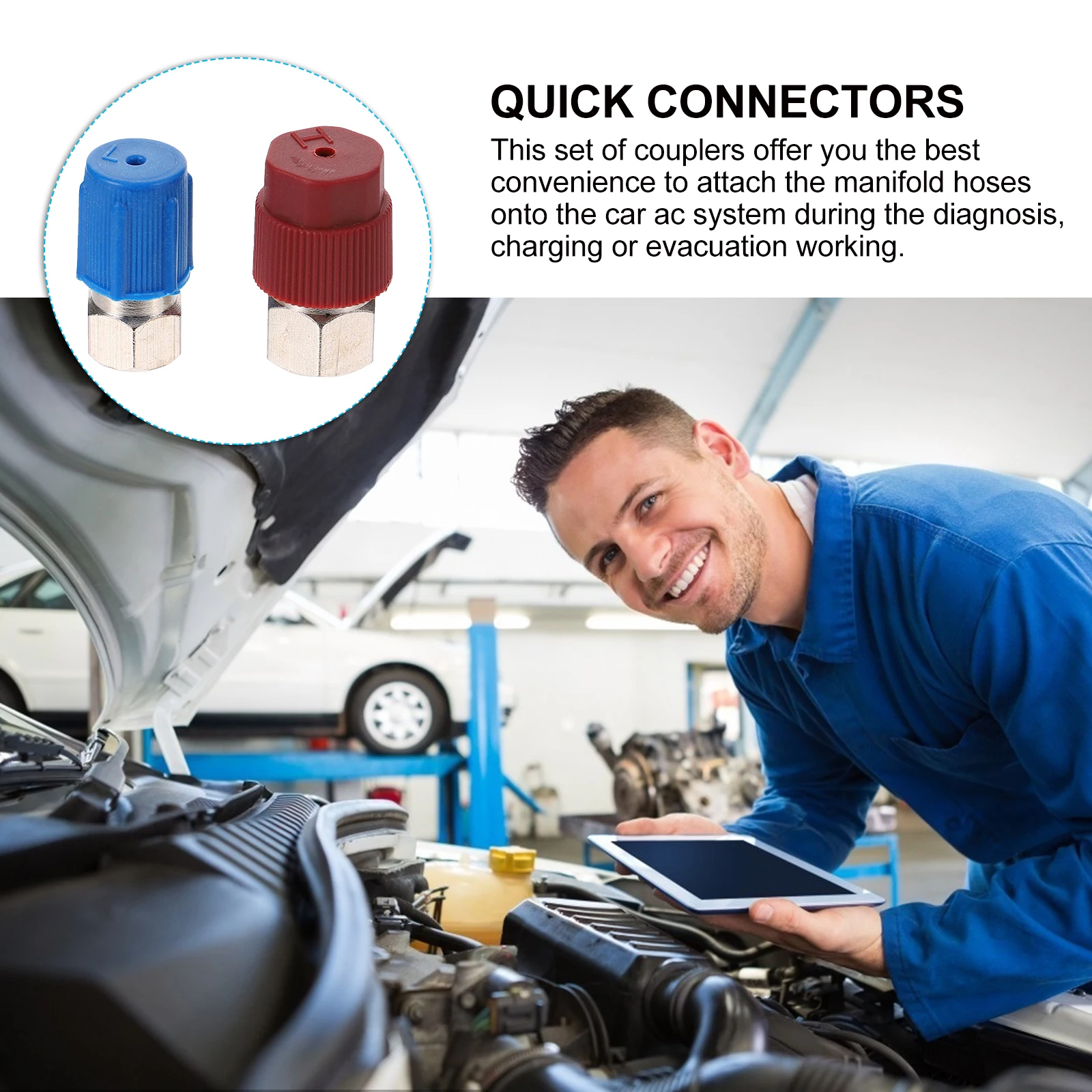 2 pcs Quick Connect Internal Thread Joint Conversion Nozzle Car Air Conditioning High Pressure Couplers Red Blue for Refrigerant 
2 pcs Quick Connect Internal Thread Joint Conversion Nozzle Car Air Conditioning High Pressure Couplers Red Blue for Refrigerant