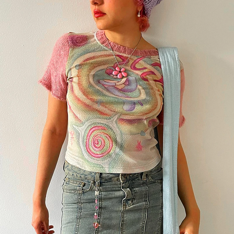 Y2K Sweet Pink Graphic Printed Short Sleeve T-Shirts Fashion Cute Colored O-Neck Corset Crop Tops Summer Women Girls Tees Tops
Y2K Sweet Pink Graphic Printed Short Sleeve T-Shirts Fashion Cute Colored O-Neck Corset Crop Tops Summer Women Girls Tees Tops