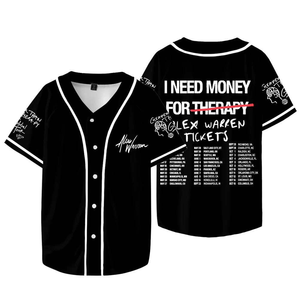 Alex Warren Merch Cheaper Than Therapy Tour Baseball Jersey Man Women Sports Uniform Personalized Baseball Shirts
Alex Warren Merch Cheaper Than Therapy Tour Baseball Jersey Man Women Sports Uniform Personalized Baseball Shirts