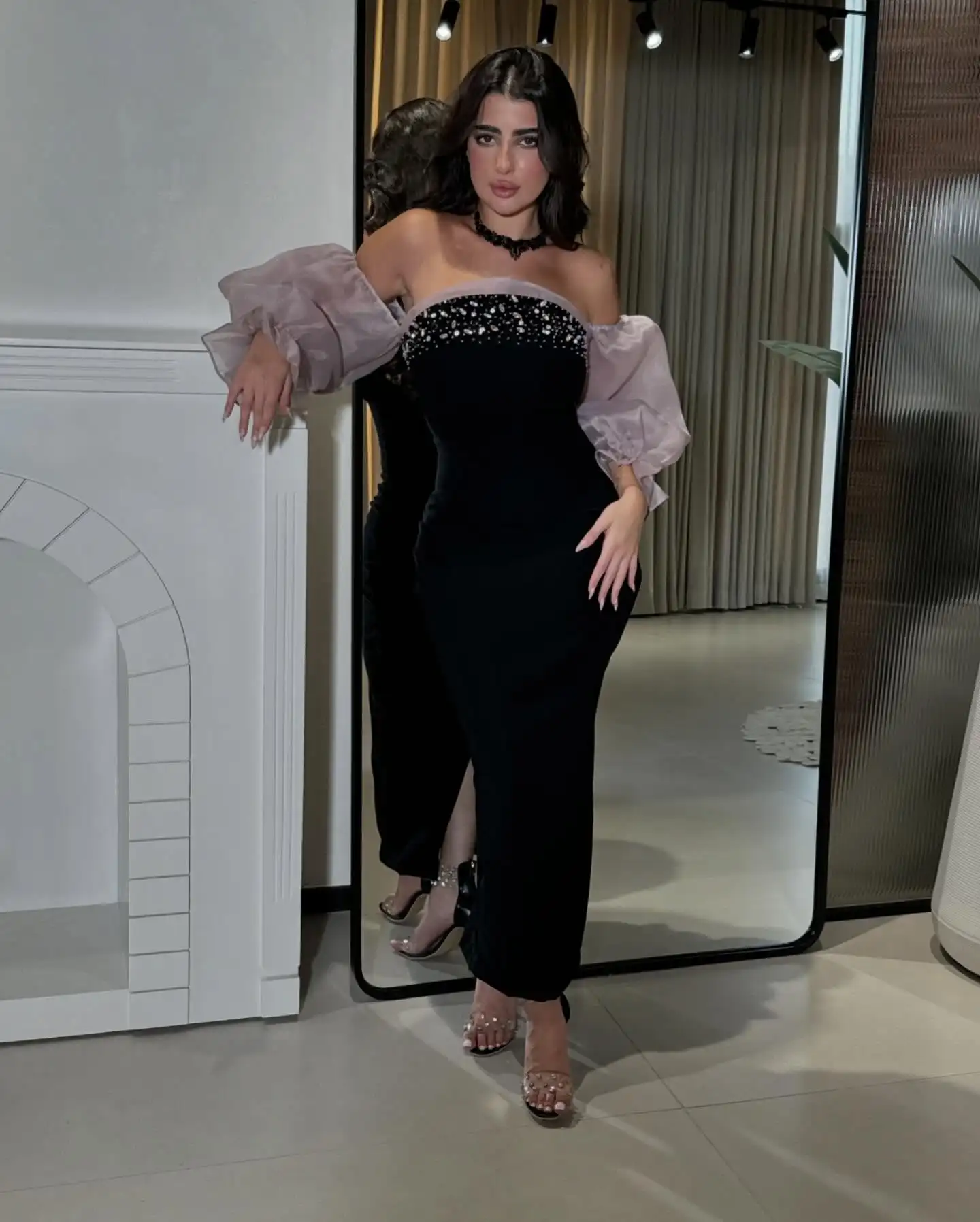 Customized Formal Contrast Color Jersey Evening Dresses Exquisite Crystal Boat Neck Bridal Party Soft Off the Shoulder Gowns
Customized Formal Contrast Color Jersey Evening Dresses Exquisite Crystal Boat Neck Bridal Party Soft Off the Shoulder Gowns