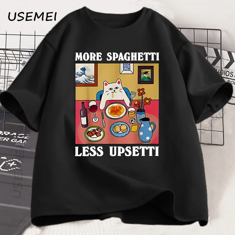 More Spaghetti Less Upsetti Funny Cat Футболка Мужчины Женщины Футболка с принтом Harajuku O Neck Хлопковая футболка с коротким рукавом Cat Lover
More Spaghetti Less Upsetti Funny Cat Футболка Мужчины Женщины Футболка с принтом Harajuku O Neck Хлопковая футболка с коротким рукавом Cat Lover