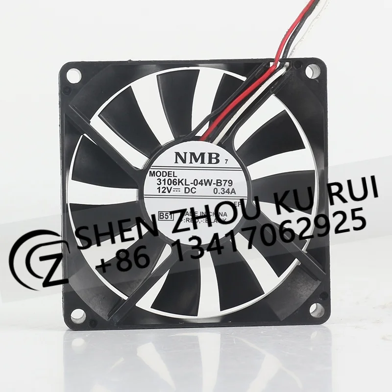 80X80X15MM 3-wire 3106KL-04W-B79 cooling fan 8015 New original NMB DC 12V 0.34A AC EC 8CM fan Chassis Quiet inverter
80X80X15MM 3-wire 3106KL-04W-B79 cooling fan 8015 New original NMB DC 12V 0.34A AC EC 8CM fan Chassis Quiet inverter