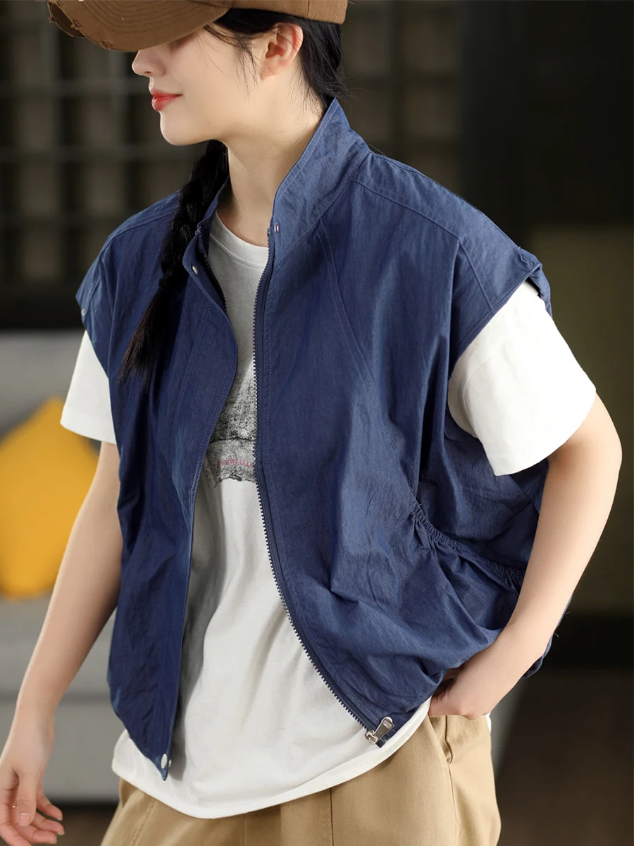 Retro High Density Cotton Vest Artistic Women's Spring Summer Fashion Double Layer Sleeveless Jacket Top Zipper Closure Regul...
Retro High Density Cotton Vest Artistic Women's Spring Summer Fashion Double Layer Sleeveless Jacket Top Zipper Closure Regul...