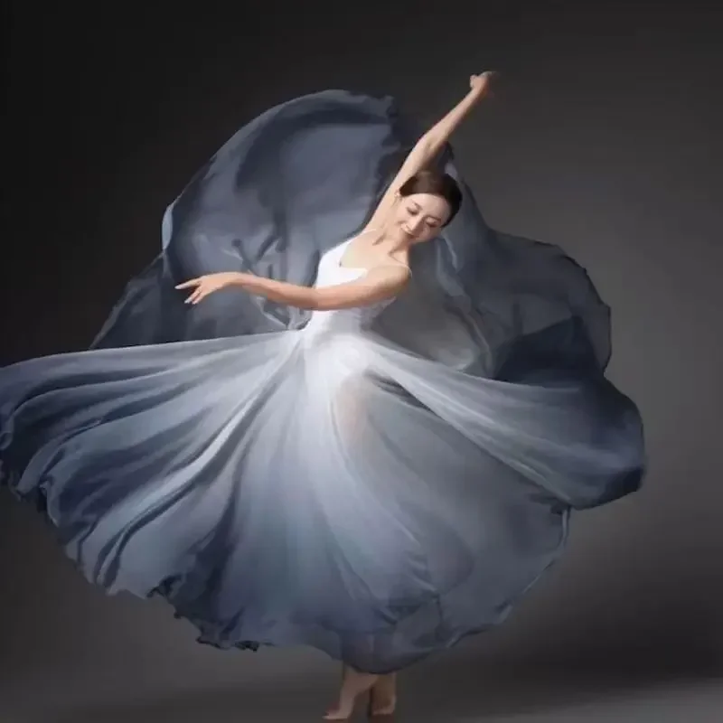 Women Ethnic Classical Modern Dance Training Skirt Gradient Elegant Performance Swing Skirt Wrap Ethereal 720 Degree Skirt
Women Ethnic Classical Modern Dance Training Skirt Gradient Elegant Performance Swing Skirt Wrap Ethereal 720 Degree Skirt