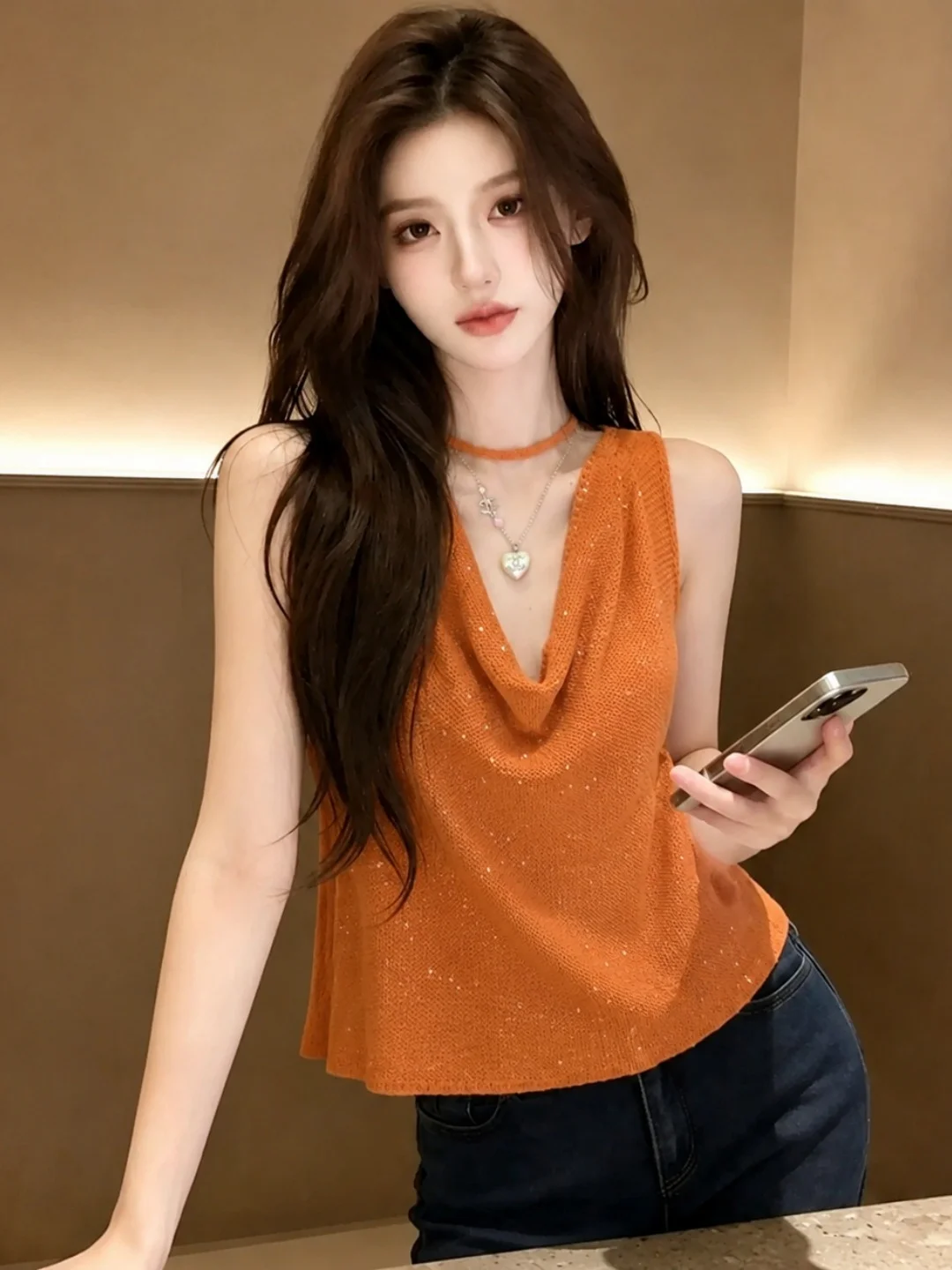 Summer 2026 Trendy Ageless Sleeveless Knitted Vest Women's Loose Comfortable Soft Korean Style Commute Fashion Single Piece
Summer 2026 Trendy Ageless Sleeveless Knitted Vest Women's Loose Comfortable Soft Korean Style Commute Fashion Single Piece