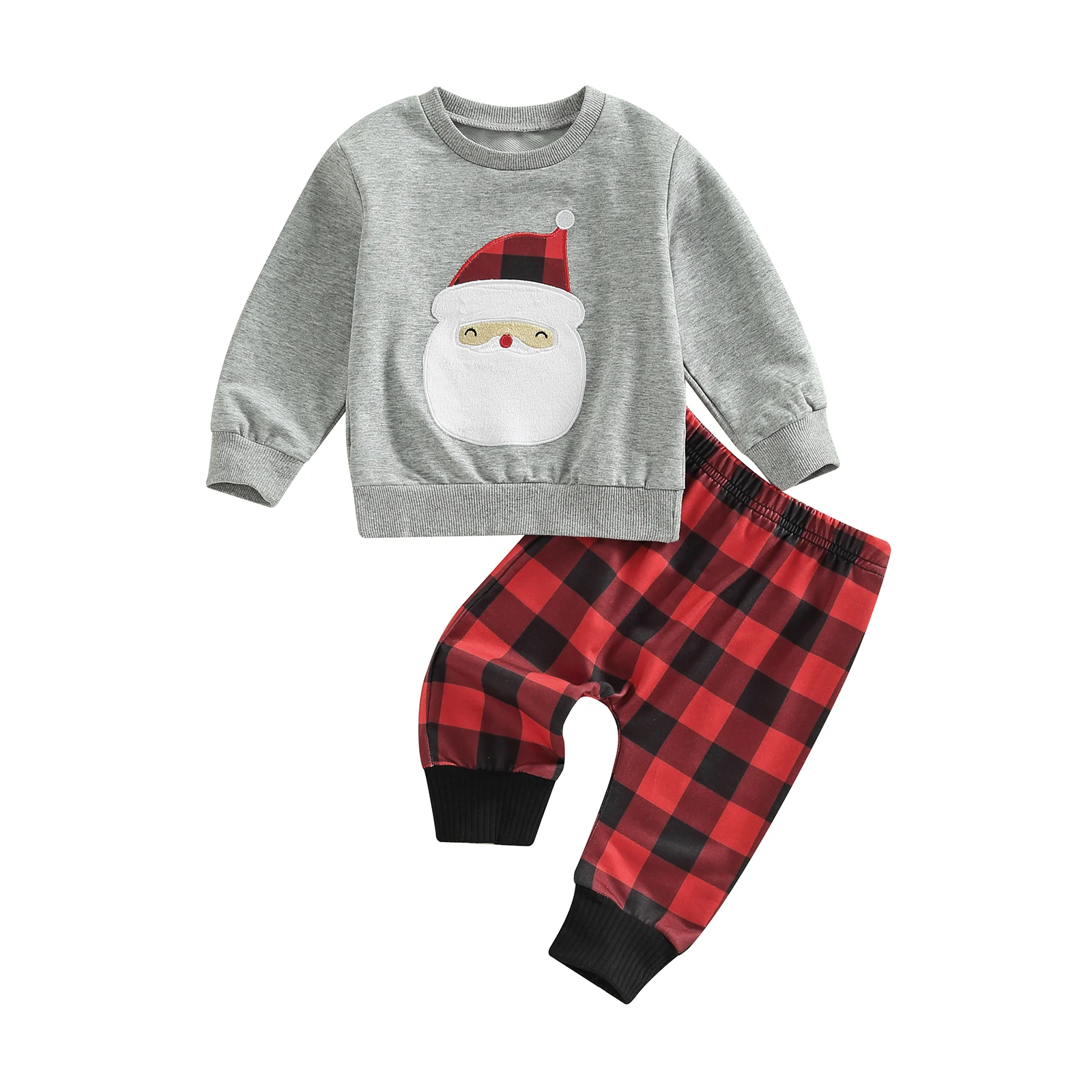 Baby Christmas Sportswear Outfit Toddler Girls Boys Santa Print Long Sleeve Sweatshirt Tops and Plaid Pants Set 
Baby Christmas Sportswear Outfit Toddler Girls Boys Santa Print Long Sleeve Sweatshirt Tops and Plaid Pants Set