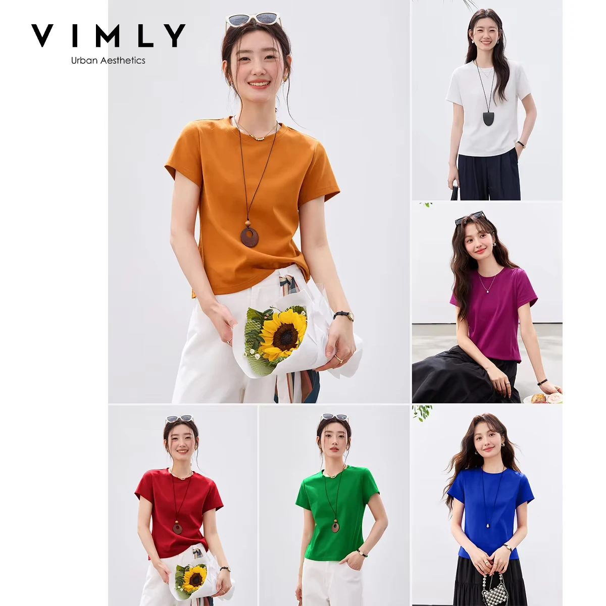 VIMLY Women's Summer T-Shirt 2026 Ladies Tee Shirt New Round Neck Slim Fit Casual Versatile Short Sleeve Top for Ladies A6162
VIMLY Women's Summer T-Shirt 2026 Ladies Tee Shirt New Round Neck Slim Fit Casual Versatile Short Sleeve Top for Ladies A6162