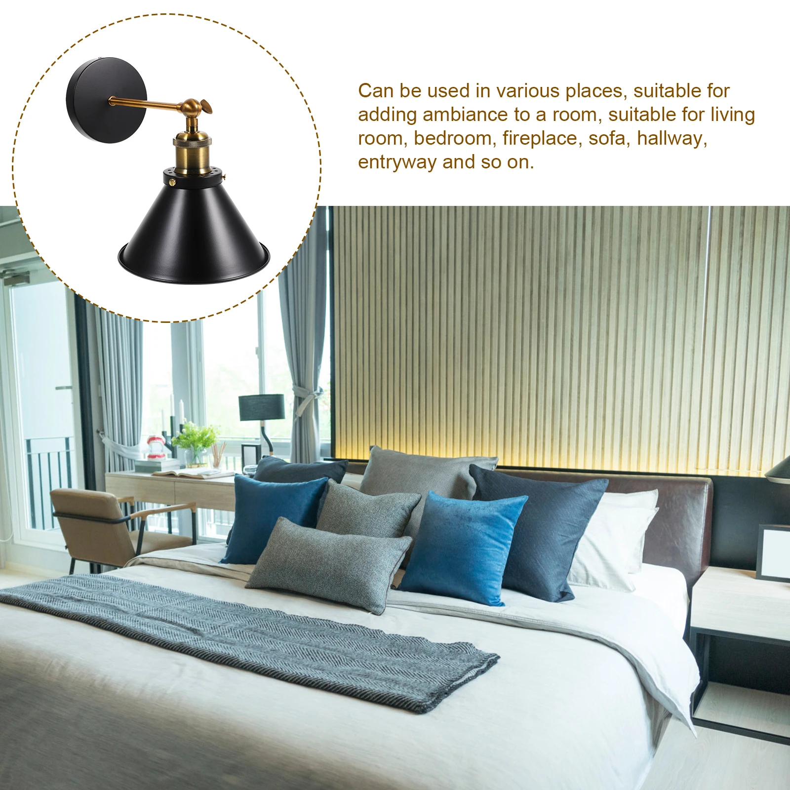 Retro Wall Lamp E27 Socket Black Metal Shade Plug LED Light Fixture Sconces Mount Living Room Bedside Reading Decorative Wall
Retro Wall Lamp E27 Socket Black Metal Shade Plug LED Light Fixture Sconces Mount Living Room Bedside Reading Decorative Wall