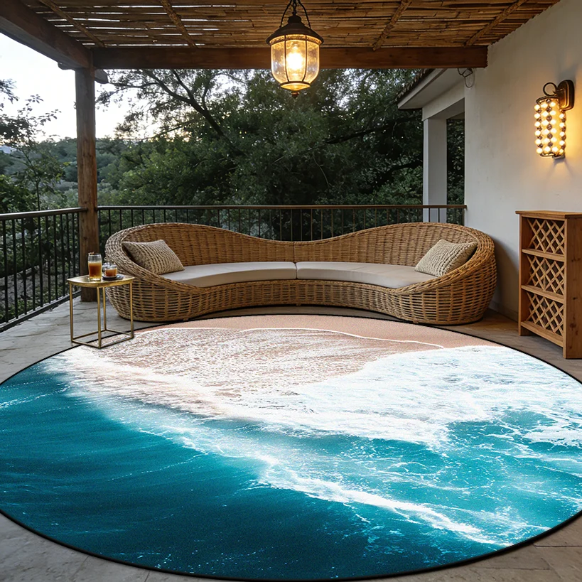 Immersive Wave Beach Round Carpet for Living Room Decoration Terrace Courtyard Antiskid Rug Easy Clean Fluffy Mat for Children
Immersive Wave Beach Round Carpet for Living Room Decoration Terrace Courtyard Antiskid Rug Easy Clean Fluffy Mat for Children