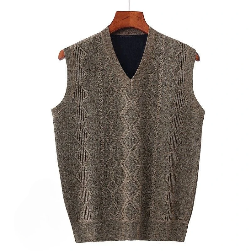 Autumn Winter Men's Fleece-Lined Thick Knit Vest V-Neck Pullover Warm Waistcoat Cardigan Cable Knit Pattern Korean Style
Autumn Winter Men's Fleece-Lined Thick Knit Vest V-Neck Pullover Warm Waistcoat Cardigan Cable Knit Pattern Korean Style