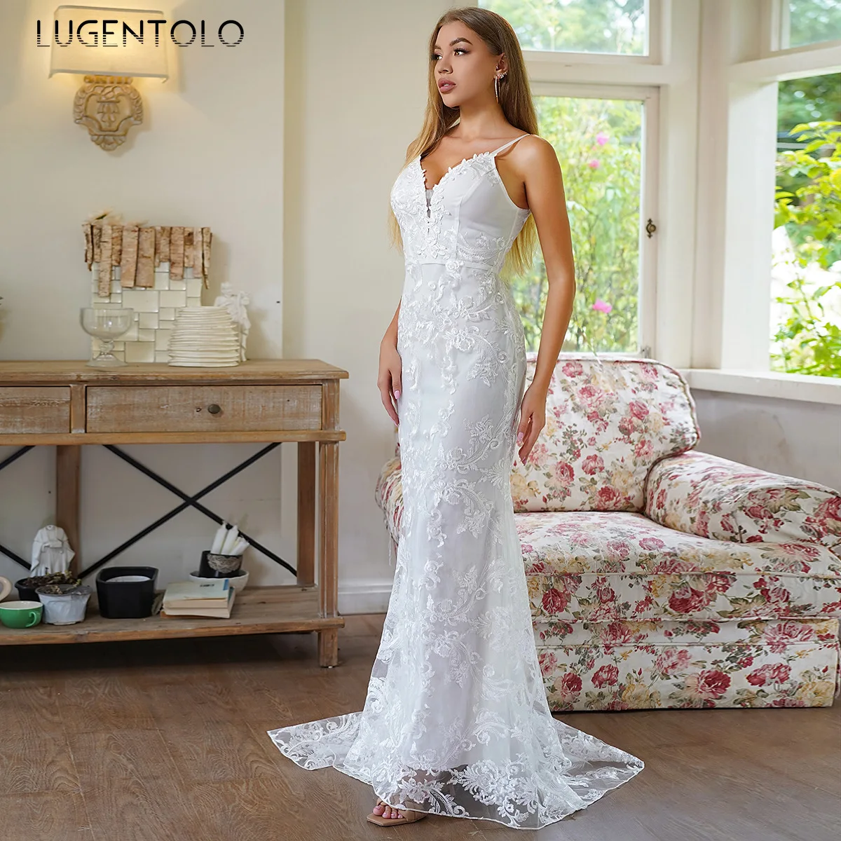 Banquet Suspenders Dress Women Sexy Slim Party High Waist Lady Elegant White Sleeveless Mermaid Solid Lace Maxi Clothing
Banquet Suspenders Dress Women Sexy Slim Party High Waist Lady Elegant White Sleeveless Mermaid Solid Lace Maxi Clothing
