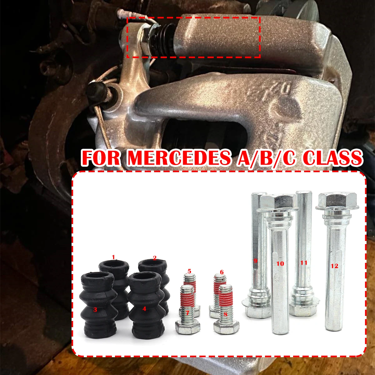 FOR MERCEDES S204 W204 W204 W169 A B C CLASSBrake Caliper Cylinder Slider Guide Pin For Disc Housing Bolts Bushing Boot Seal Kit
FOR MERCEDES S204 W204 W204 W169 A B C CLASSBrake Caliper Cylinder Slider Guide Pin For Disc Housing Bolts Bushing Boot Seal Kit