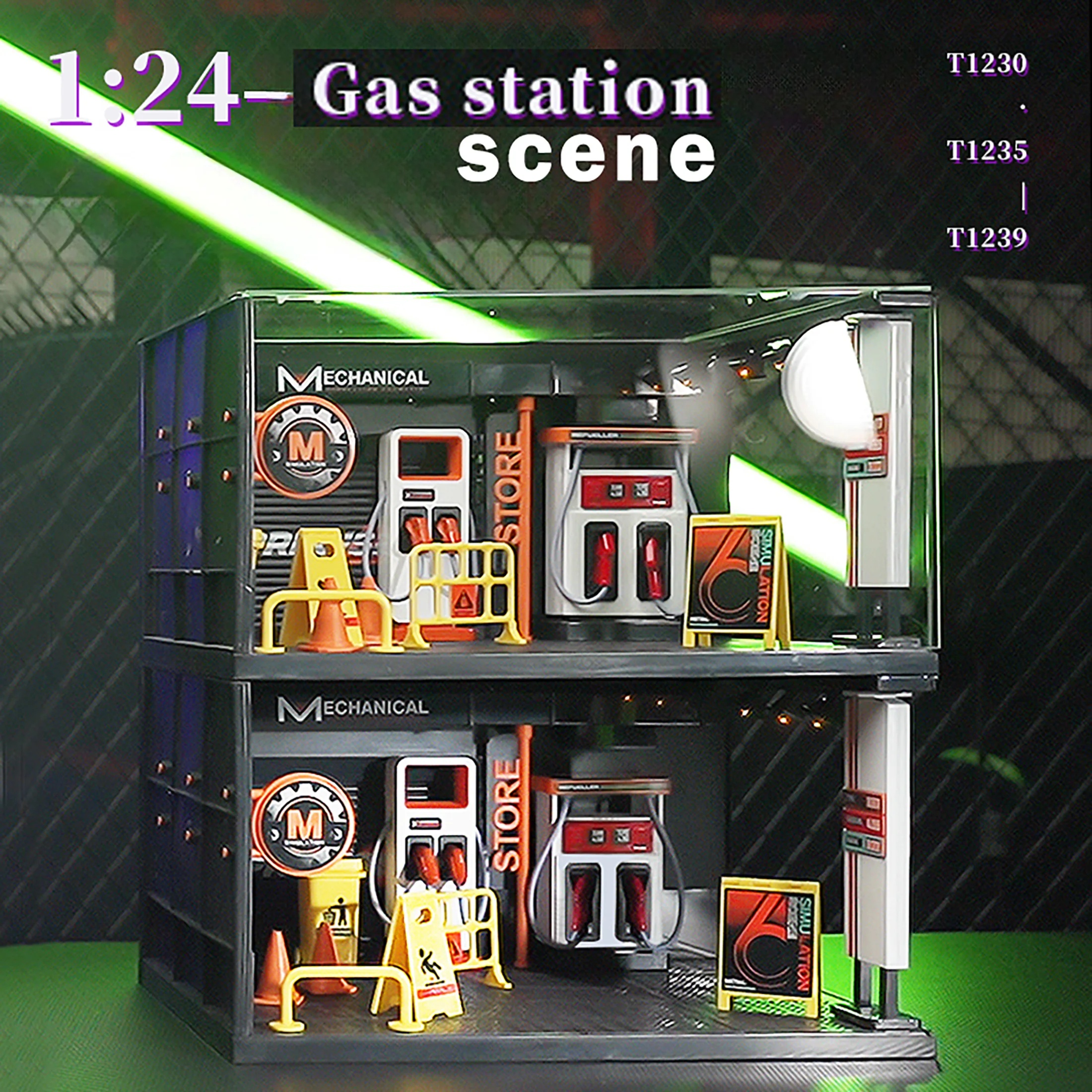 Miniature Car Collector's Garage 1:24 Scale Car Model Scene Collection Box Set with Lights
Miniature Car Collector's Garage 1:24 Scale Car Model Scene Collection Box Set with Lights