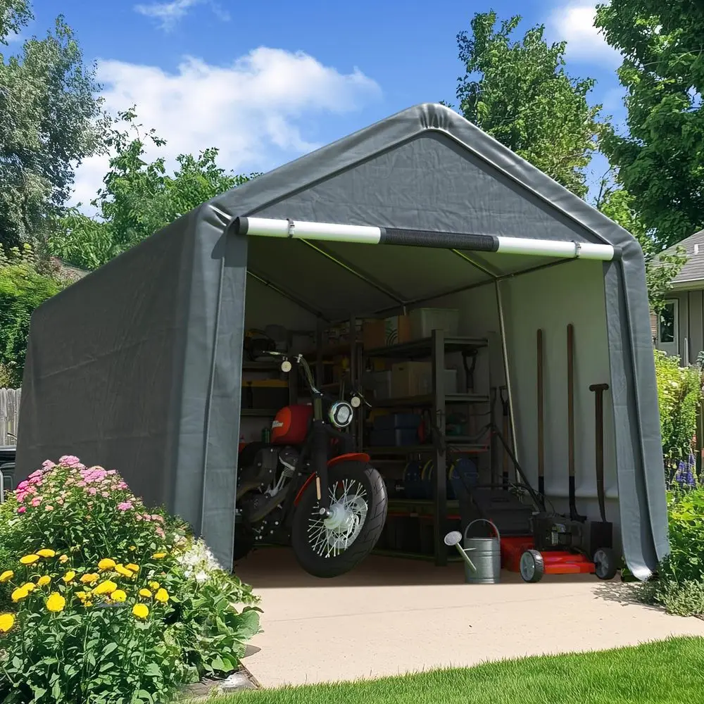 Heavy Duty 8x14FT Carport Shelter with Roll Mesh Windows amp Reinforced Frame, Portable Garage Canopy for Motorcycle Storage,
Heavy Duty 8x14FT Carport Shelter with Roll Mesh Windows amp Reinforced Frame, Portable Garage Canopy for Motorcycle Storage,