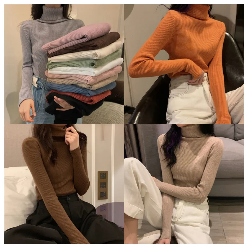 Women's Korean Style Turtleneck Sweater - Slim Fit Thermal Knit Pullover, Autumn Winter Casual Jumper
Women's Korean Style Turtleneck Sweater - Slim Fit Thermal Knit Pullover, Autumn Winter Casual Jumper
