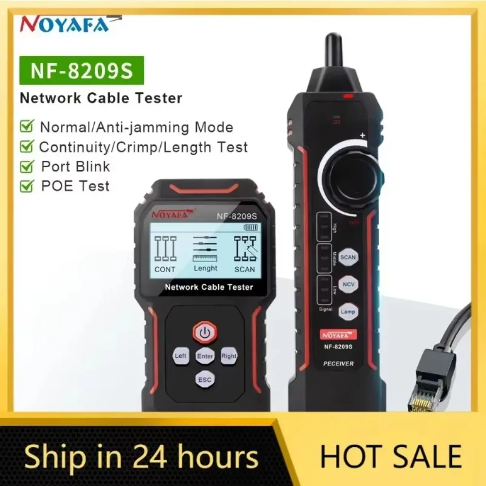 ZHOUCE NF-8209S Network Cable Tester LCD Display Cable Tracker Poe Checker Detect Length Measure Fault Distance Crimping Test
ZHOUCE NF-8209S Network Cable Tester LCD Display Cable Tracker Poe Checker Detect Length Measure Fault Distance Crimping Test