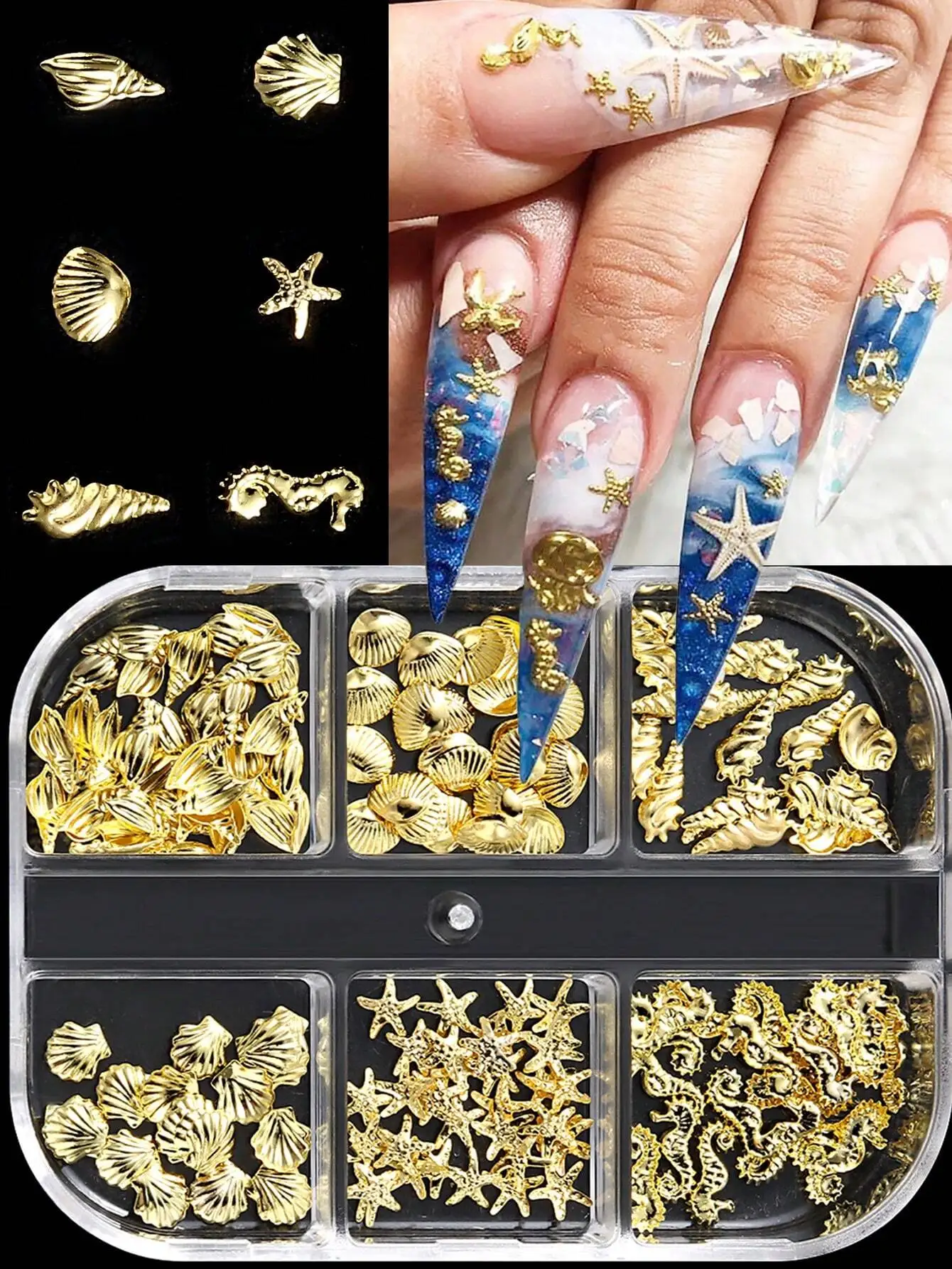 6pcs Shell & Starfish Nail Art Decorations, Creative Metal Nail Accessories DIY, Summer Nail Jewelry, Nail Supplies, Nail Gems Nails
6pcs Shell & Starfish Nail Art Decorations, Creative Metal Nail Accessories DIY, Summer Nail Jewelry, Nail Supplies, Nail Gems Nails