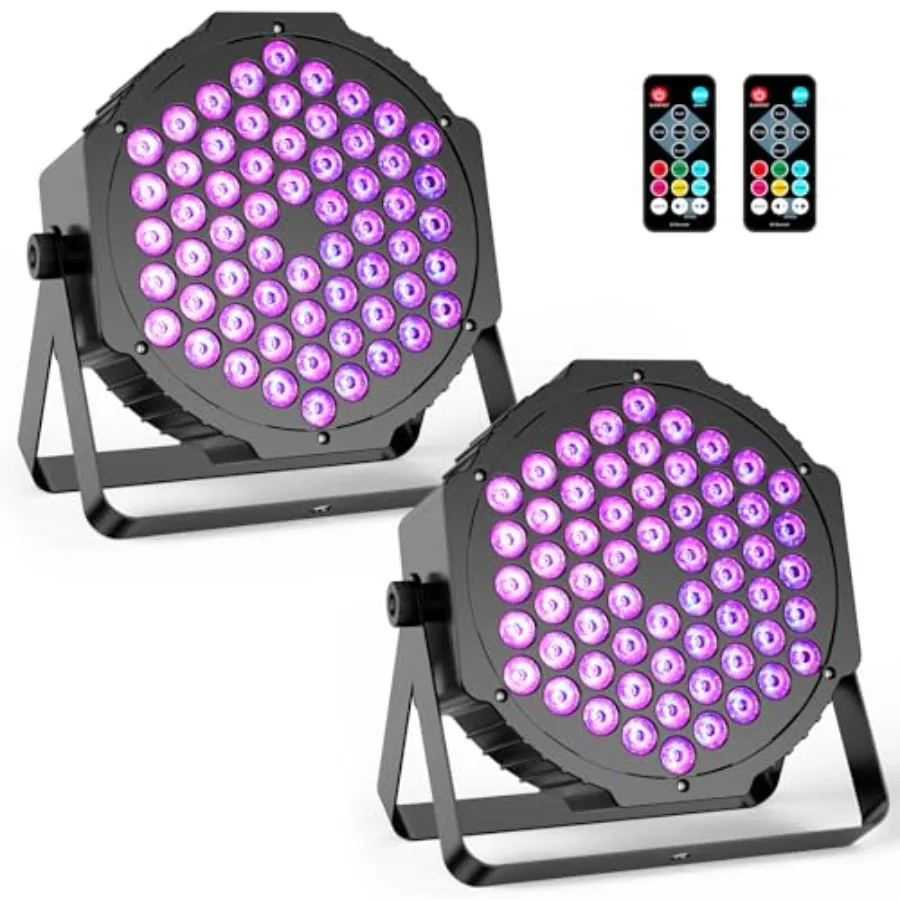 90W RGB LED Par Lights: 60 LEDs Dimmable Stage Lighting - Remote and DMX Control - Sound Activated Uplights for Events DJ Weddi
90W RGB LED Par Lights: 60 LEDs Dimmable Stage Lighting - Remote and DMX Control - Sound Activated Uplights for Events DJ Weddi