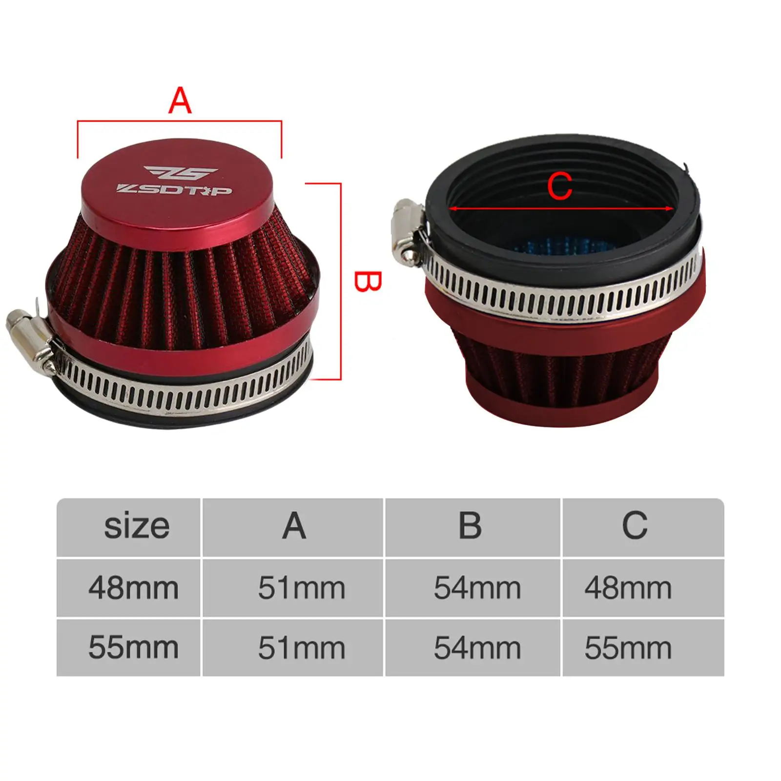 Universal Fitment Motorcycle Air Filter 55mm Red Intake Cleaner for Pitbike 125cc Motocross Fairing Motorcycle Tuning
Universal Fitment Motorcycle Air Filter 55mm Red Intake Cleaner for Pitbike 125cc Motocross Fairing Motorcycle Tuning