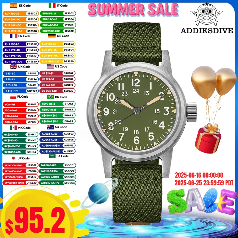 ADDIESDIVE 36mm Automatic Mechanical Watches C3 Super Luminous 316L Stainless Steel 200m Waterproof Japan NH35A Watch For Men
ADDIESDIVE 36mm Automatic Mechanical Watches C3 Super Luminous 316L Stainless Steel 200m Waterproof Japan NH35A Watch For Men