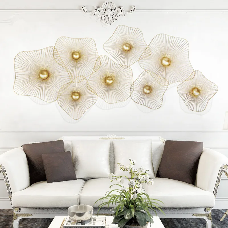 European wrought iron wall hanging light luxury metal lotus leaf wall decoration creative sofa background wall decoration living
European wrought iron wall hanging light luxury metal lotus leaf wall decoration creative sofa background wall decoration living