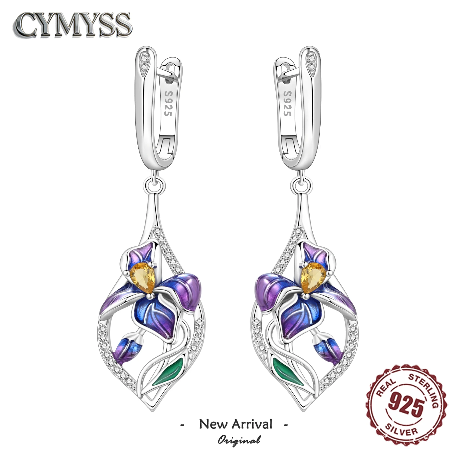HOT Sale 925 Sterling Silver Blue Purple Iris Zircon Earrings Original Stylish Fish Shape Ear Jewelry Women Birthday Party Gifts
HOT Sale 925 Sterling Silver Blue Purple Iris Zircon Earrings Original Stylish Fish Shape Ear Jewelry Women Birthday Party Gifts