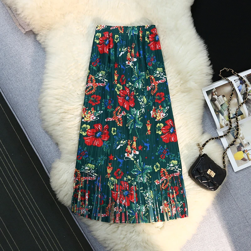 Vintage Floral Printed Women's Pleated Skirts Tassel 2023 New Spring Summer High Waist Korean A-Line Midi Wrap Skirts Female
Vintage Floral Printed Women's Pleated Skirts Tassel 2023 New Spring Summer High Waist Korean A-Line Midi Wrap Skirts Female