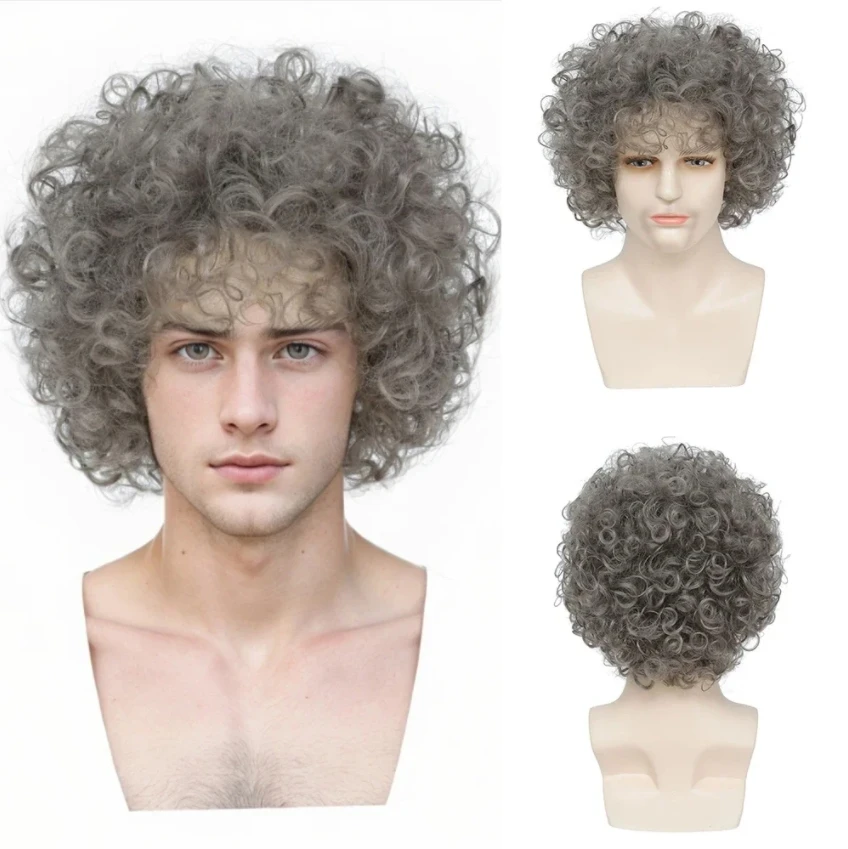 Synthetic Wigs Short Men's Wig Curly Hair Silver Gray Pixie Cut Daily Cosplay Use Heat Resistant Hair Wigs
Synthetic Wigs Short Men's Wig Curly Hair Silver Gray Pixie Cut Daily Cosplay Use Heat Resistant Hair Wigs