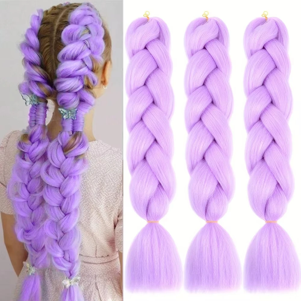 Braiding Hair Pre-stretched 24 Inch Purple Hair Extensions for Crochet Braids Synthetic Hair DIY Pink Red Jumbo Ponytail Braid
Braiding Hair Pre-stretched 24 Inch Purple Hair Extensions for Crochet Braids Synthetic Hair DIY Pink Red Jumbo Ponytail Braid