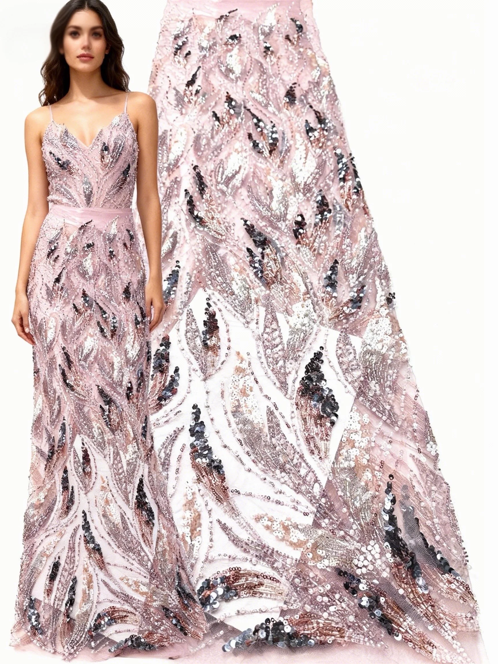 2026 New Design Luxury Beaded Sequence Lace Fabric Design African French Sequins Fabric Beaded Nigerian for Wedding Party Dress
2026 New Design Luxury Beaded Sequence Lace Fabric Design African French Sequins Fabric Beaded Nigerian for Wedding Party Dress