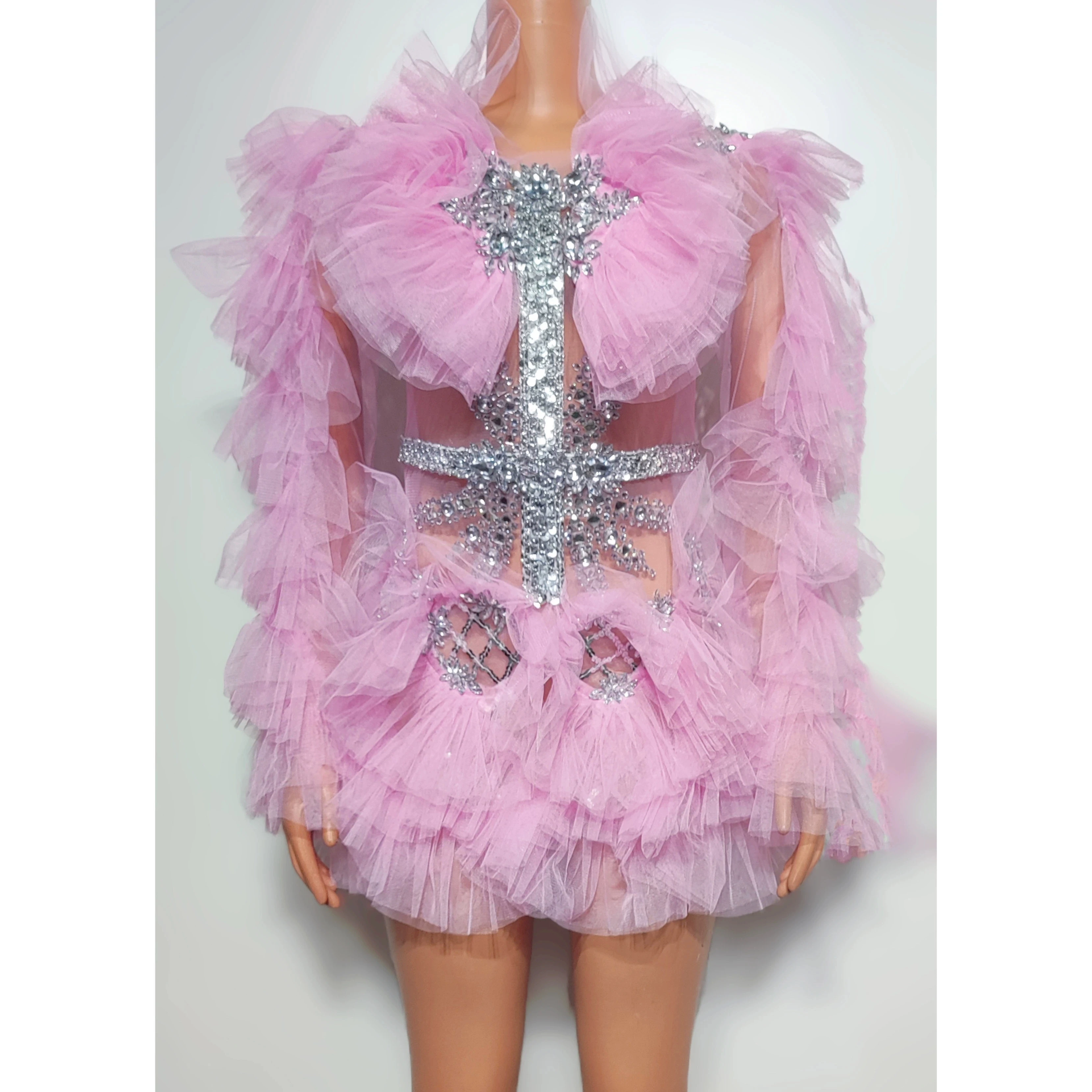 Sexy Perspective Mesh Diamond Embedding Short Skirt Nightclub Bar Female Singer Dance Team DJ Party Theme Show Performance Dress
Sexy Perspective Mesh Diamond Embedding Short Skirt Nightclub Bar Female Singer Dance Team DJ Party Theme Show Performance Dress