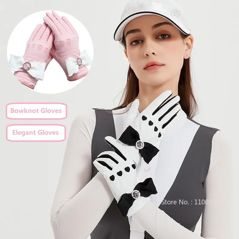 MG Women PU Leather Golf Glove Ladies Left Right Hands Fashion Gloves Breathable Wearable Golf Supplies Bowknot Elegant Mittens
MG Women PU Leather Golf Glove Ladies Left Right Hands Fashion Gloves Breathable Wearable Golf Supplies Bowknot Elegant Mittens
