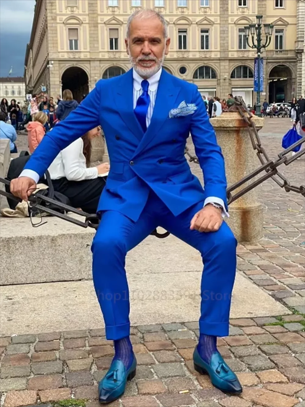 "2-Piece Slim Fit Royal Blue Men's Suit Set - Peak Lapel Blazer & Pants | Formal Business Wedding Tuxedo | Custom Tailored
"2-Piece Slim Fit Royal Blue Men's Suit Set - Peak Lapel Blazer & Pants | Formal Business Wedding Tuxedo | Custom Tailored