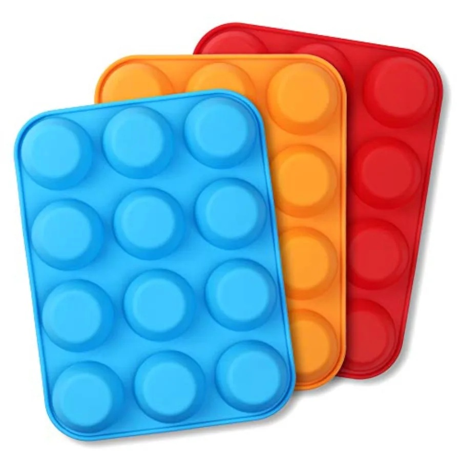 Силиконовая форма для кексов, форма для кексов, 12 чашек, пищевая форма для выпечки яиц, кексов, силиконовые формы с антипригарным покрытием, 3 шт.
Силиконовая форма для кексов, форма для кексов, 12 чашек, пищевая форма для выпечки яиц, кексов, силиконовые формы с антипригарным покрытием, 3 шт.
