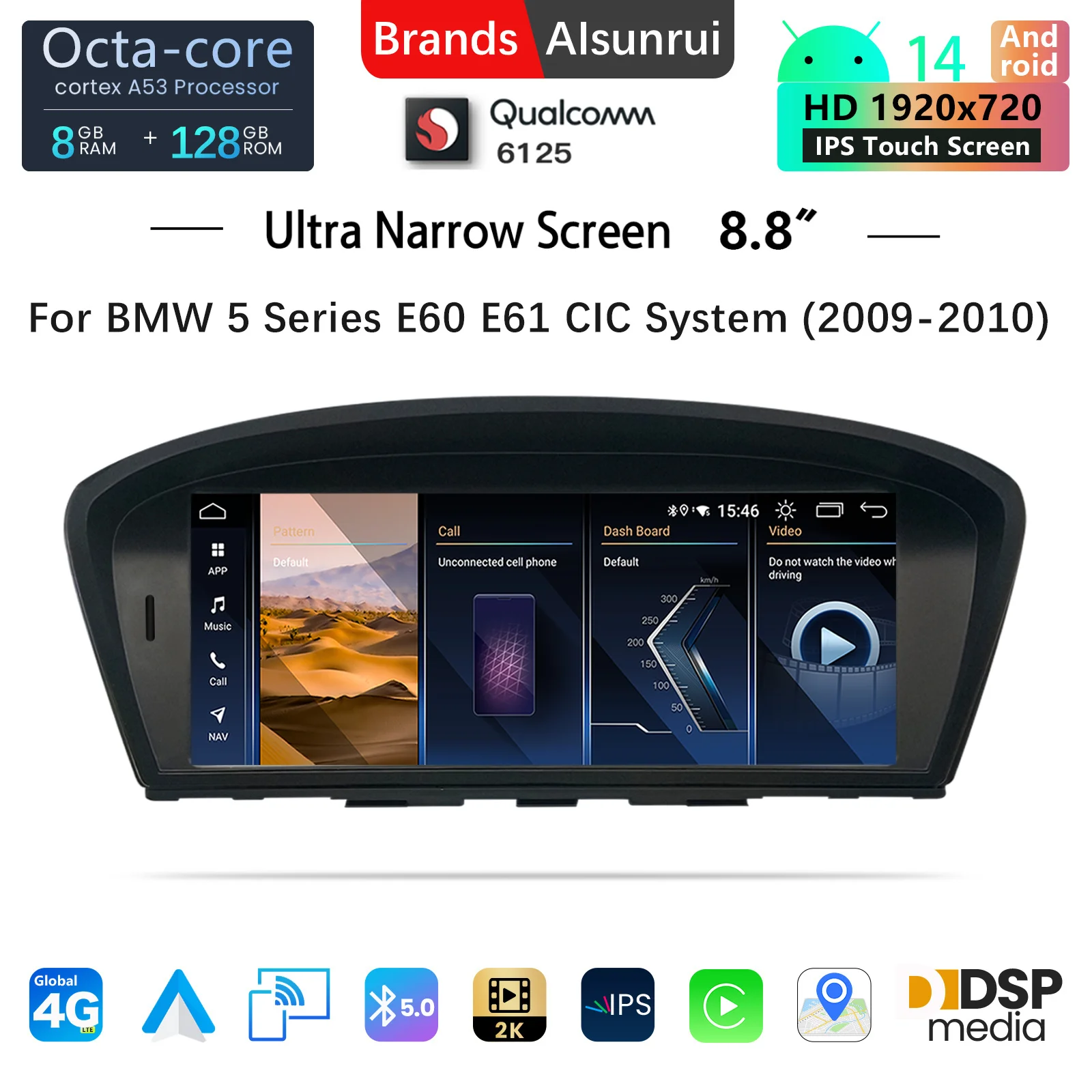 Snapdragon 665 Wireless Carplay AutoRadio Android 14 For BMW Series 5/3 E60 E61 E62 E63 E90 E91 CICCCC Screen Stereo Multimedia
Snapdragon 665 Wireless Carplay AutoRadio Android 14 For BMW Series 5/3 E60 E61 E62 E63 E90 E91 CICCCC Screen Stereo Multimedia