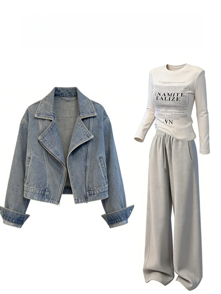 Loose Korean Style Women's Fashion Set Three-Piece Suit Jacket Inner Shirt Wide Leg Pants Casual Spring Season High Waist
Loose Korean Style Women's Fashion Set Three-Piece Suit Jacket Inner Shirt Wide Leg Pants Casual Spring Season High Waist