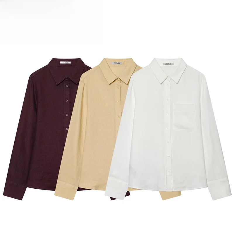 Fashionable Long Sleeve Shirt ZR Spring New Women's Clothing Design Versatile Stylish Polyester Fiber Flip Collar Slim Fit
Fashionable Long Sleeve Shirt ZR Spring New Women's Clothing Design Versatile Stylish Polyester Fiber Flip Collar Slim Fit