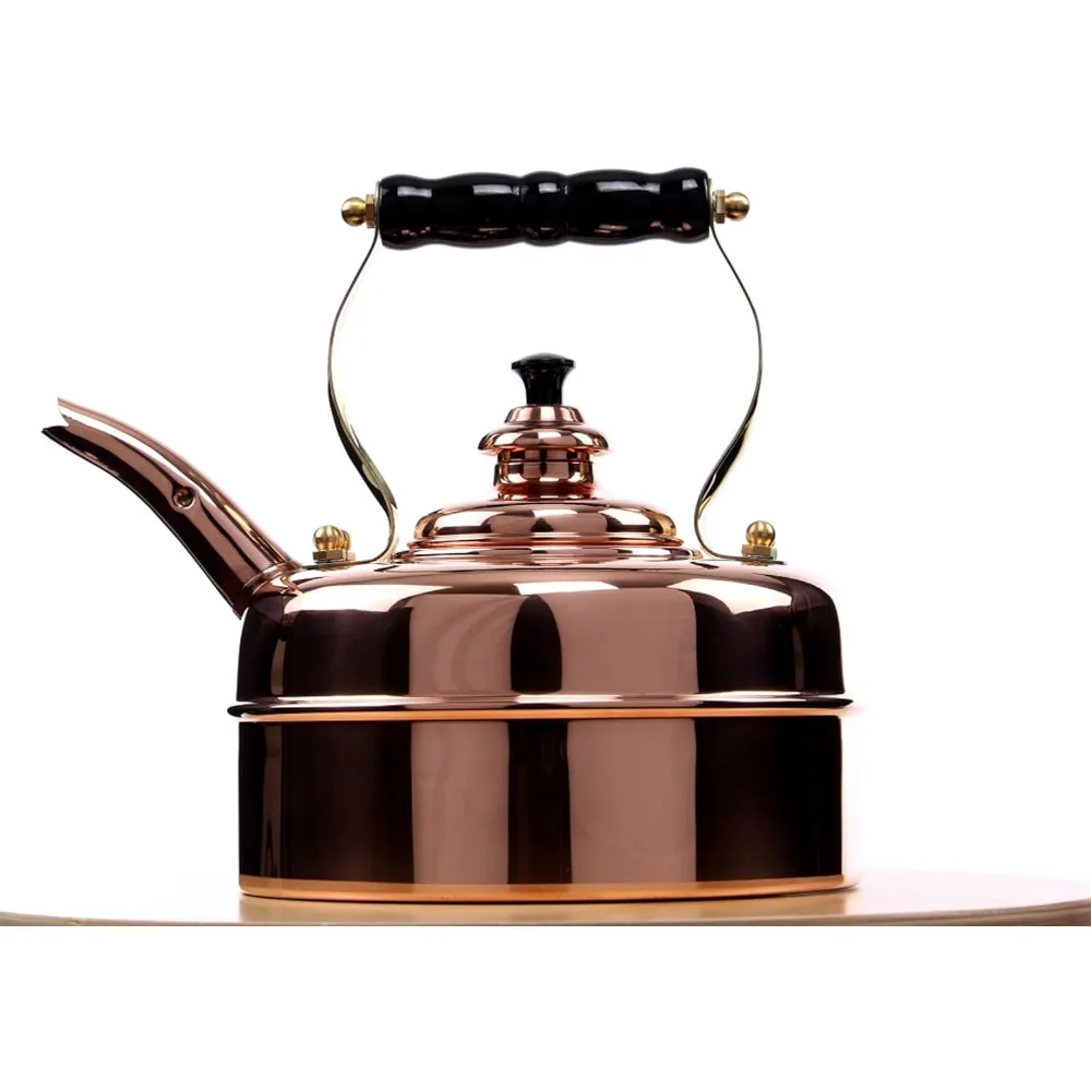 Solid Copper Whistling Tea Kettle for Gas and Electric Stoves, 1.9 Quart Tea Pot
Solid Copper Whistling Tea Kettle for Gas and Electric Stoves, 1.9 Quart Tea Pot