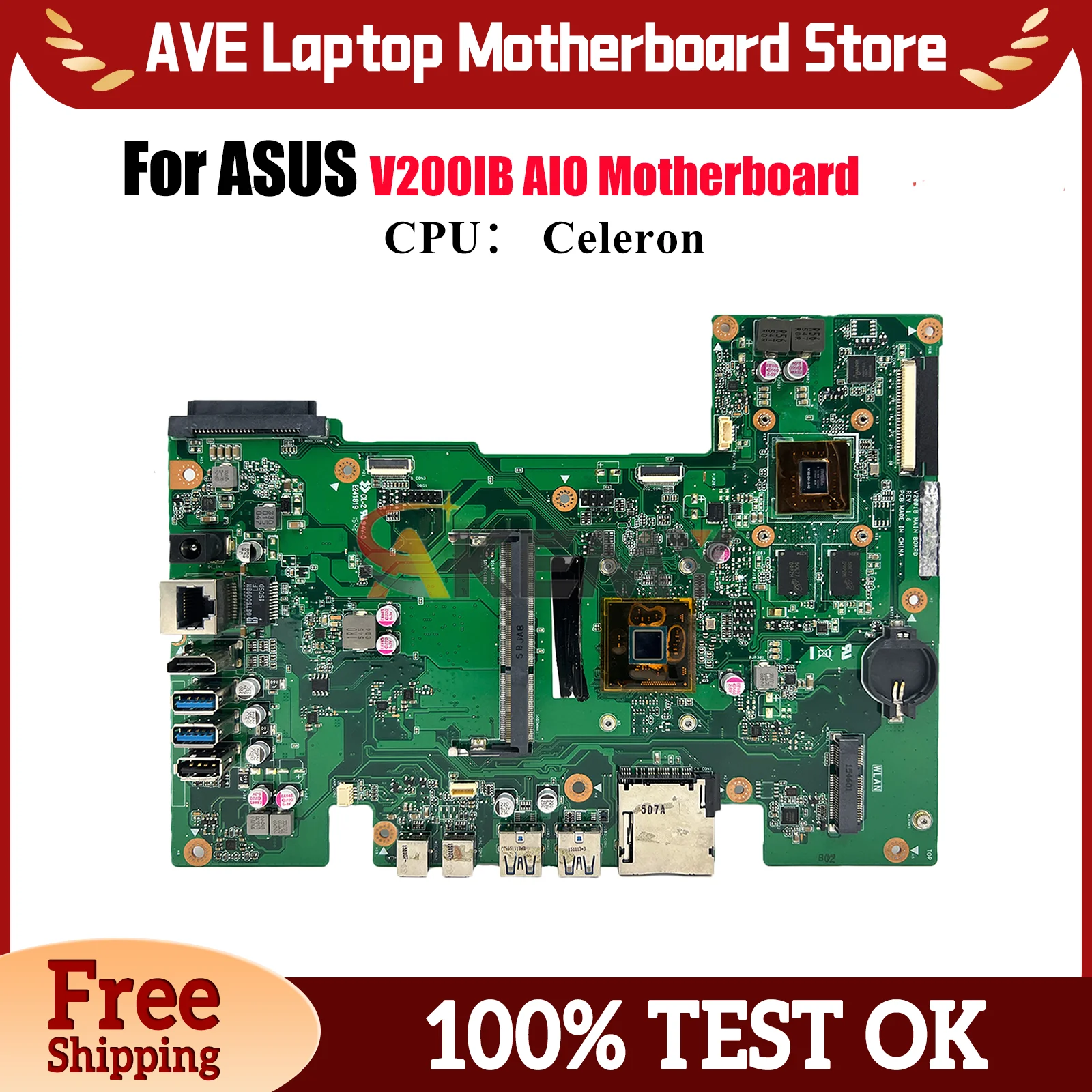 V200IB Motherboard For ASUS Vivo AiO V200I V200IB Mainboard With Celeron CPU 100% tests OK fast shipping High quality
V200IB Motherboard For ASUS Vivo AiO V200I V200IB Mainboard With Celeron CPU 100% tests OK fast shipping High quality