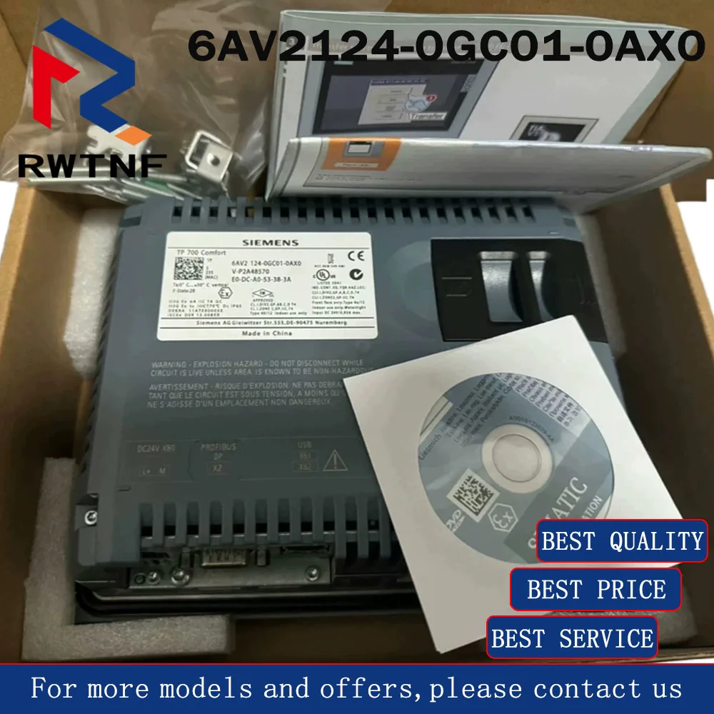 Brand New Genuine 6AV2124-0GC01-0AX0 SIEMENS Touchscreen TP700 Comfort Panel,100% original warehouse stock
Brand New Genuine 6AV2124-0GC01-0AX0 SIEMENS Touchscreen TP700 Comfort Panel,100% original warehouse stock