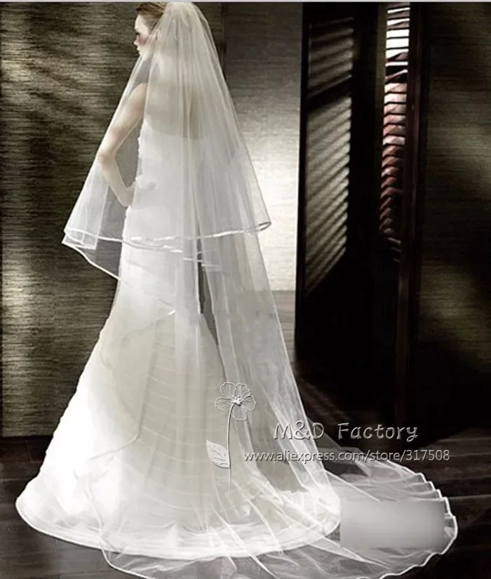 2 Layers 3 Meters Women Bridal Veil Long Satin Edge White Ivory Tulle Wedding Accessories
2 Layers 3 Meters Women Bridal Veil Long Satin Edge White Ivory Tulle Wedding Accessories