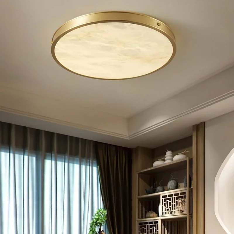 Simple Design Round Marble Stone Ceiling Lights Bedroom Light Living Room Hallway Book Room Elegant All Copper Light Fixture
Simple Design Round Marble Stone Ceiling Lights Bedroom Light Living Room Hallway Book Room Elegant All Copper Light Fixture