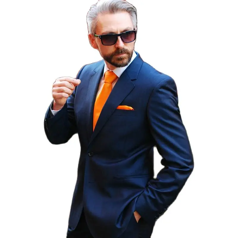 New Arrival Business Casual For Men Navy Blue 2 Piece (Blazer+Pants) Notched Lapel Side Vent Groom Tuxedos Costume Homme
New Arrival Business Casual For Men Navy Blue 2 Piece (Blazer+Pants) Notched Lapel Side Vent Groom Tuxedos Costume Homme