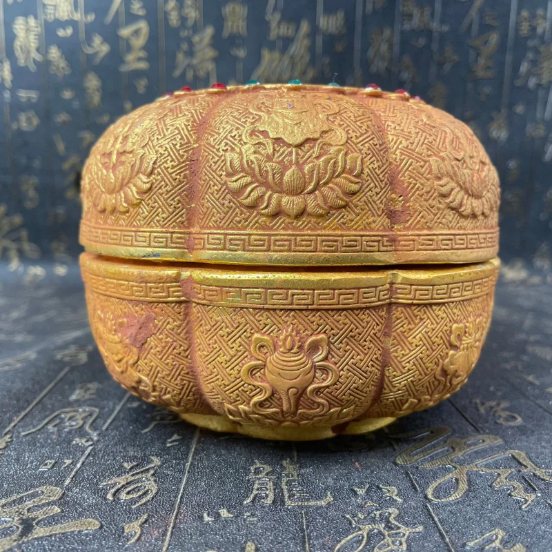 Antique Craft Vintage Box Eight Treasures Pumpkin-shaped Ornament Home Decoration Craft
Antique Craft Vintage Box Eight Treasures Pumpkin-shaped Ornament Home Decoration Craft